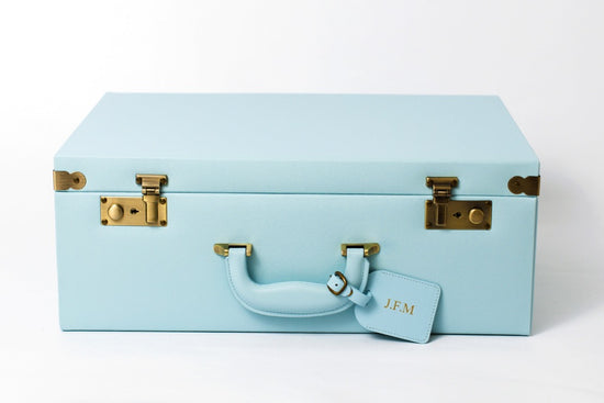 Large souvenir case in light blue